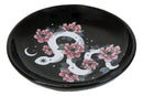 Ceramic Gothic Wicca Pink Floral Roses Serpentine Snake Apothecary Trinket Dish