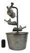 Galvanized Metal Rustic 3 Tier Shovels Cascading Basin Electric Water Fountain