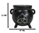 Wicca Sacred Triquetra Symbol Stars Cutout Witch Cauldron Incense Cone Burner