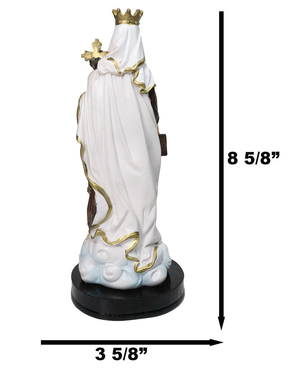 Our Lady of Mount Carmel Virgin Mary Carrying Child Jesus Figurine with Base