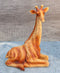 Ebros Safari Savannah Sitting Giraffe Statue 6.25"Tall Faux Wood Resin Wildlife Giraffe Figurine