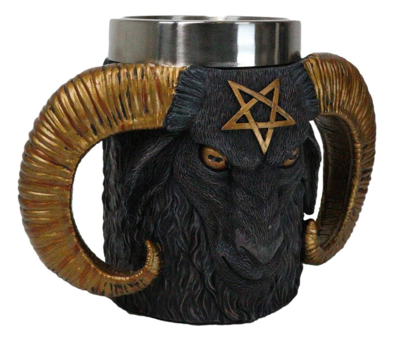 Wicca Occult Sigil Of Baphomet Pentagram Ram Horned Sabbatic Goat Mug 13Oz