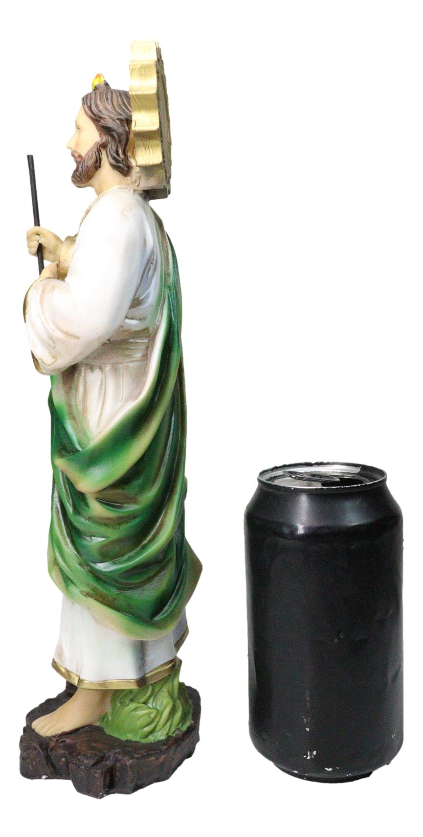 Saint Jude Thaddeus The Apostle with Holy Spirit Fire and Sun Medal Statue 12"H - Ebros Gift