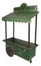 Rustic Green Galvanized Metal Farm Fresh Market Cart Hanging Wall Planter 19"H