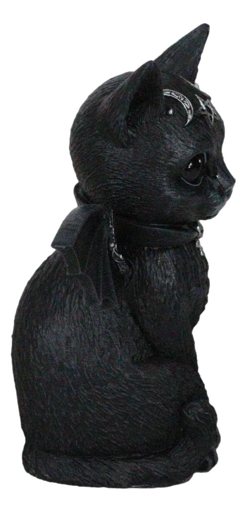 Cultic Fiends Gargoyle Cat Baphomet W/ Bat Wings Triple Moon Pentagram Figurine