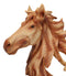 Wild Stallion Horse Bust In Faux Cedar Wood Finish Figurine 11"H Resin Decor