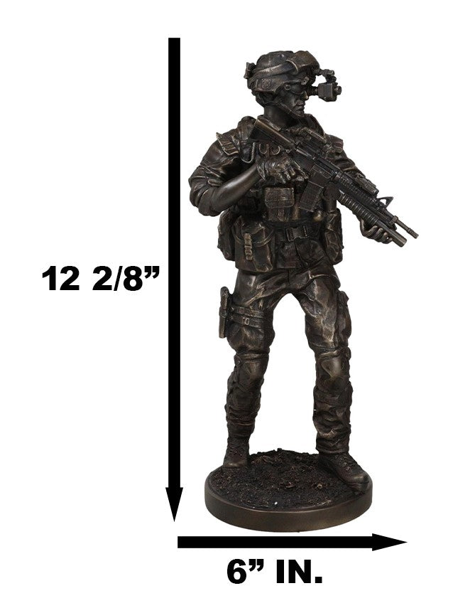 Ebros Large US Military Special Operations Covert Night Mission Soldier Statue 12.5"H