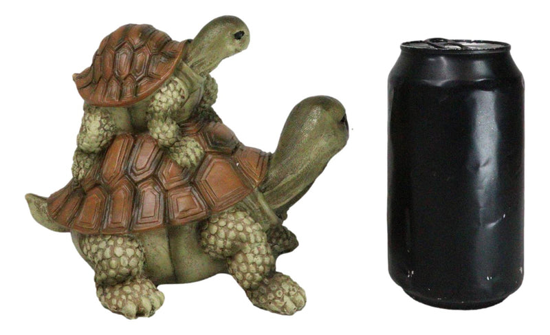 Nautical Marine Turtle Tortoise Mother Piggybacking Hatchling Family Figurine