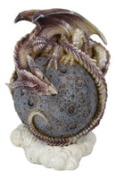 Dream Weaver Fantasy Wyrmling Dragon Sleeping On Cratered Lunar Moon Figurine