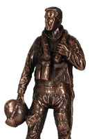 Air Force Airman Aircraft Carrier Fighter Jet Pilot Bronzed Statue With Base 11"