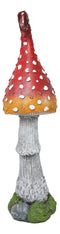 Large Fairy Garden Red White Spotted Crooked Toadstool Mushroom Figurine 23"H