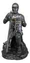 Kneeling Medieval Suit Of Armor Crusader Knight With Sword And Helmet Figurine