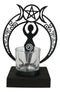 Wicca Danu Spiral Goddess Triple Moon Metal Votive Tea Light Candle Holder