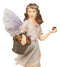 Enchanted Garden Butterfly Fairy With Floral Laurel And Apple Basket Figurine