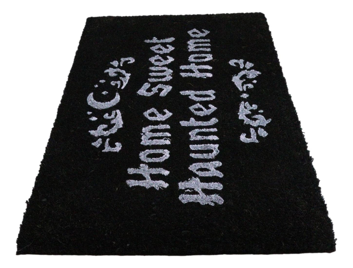 Home Sweet Haunted Home Halloween Black Coir Coconut Fiber Floor Mat Doormat