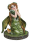 Kneeling Green Ivy Gaia Earth Fairy With Crystal Ball On Garden Small Figurine