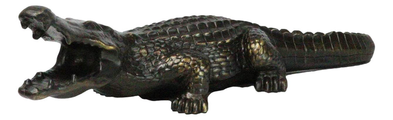 The Great Crocodile Baring Jaws And Razor Sharp Teeth Garden Accent Statue 23"L