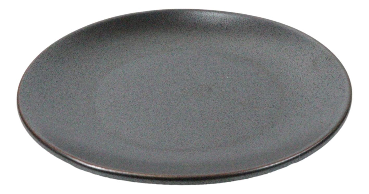 Set Of 5 Black Tetsu Kesho Round Appetizer Dessert Salad Ceramic Plates 6"D