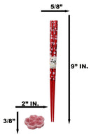 Red Blue Sakura Cerry Blossoms Flowers Set of 2 Chopsticks And Ceramic Rests Set