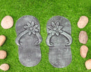 Cast Iron Flip Flop Stepping Stones Set of 2 Beach Getaway Left & Right Sandals