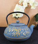Traditional Oriental Tetsubin Maple Leaves Momiji Design Cast Iron Teapot 40oz