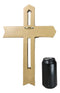 Rustic Horizontal Ichthys Jesus Fish Symbol With Arrows Faux Wooden Wall Cross