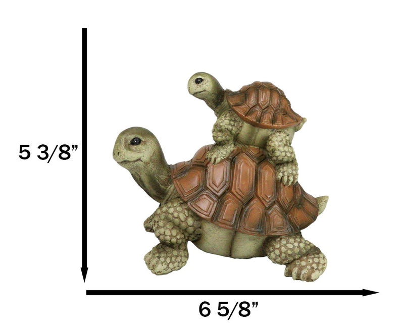 Nautical Marine Turtle Tortoise Mother Piggybacking Hatchling Family Figurine