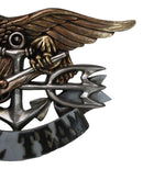 Patriotic US Navy Seal Team Eagle Anchor Trident Flintlock Pistol Wall Plaque
