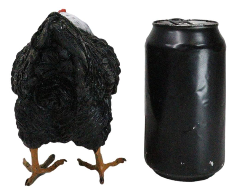 Rustic Western Country Iowa Blue Spotted White Breast Rooster Chicken Figurine