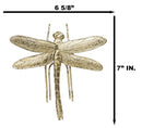 Small Gold Leaf Resin Modern Dragonfly Wall Sculpture Or Tabletop Decoration 7"