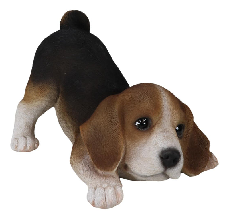 Adorable Crouching Tri Color Beagle Dog Puppy Pet Pal Figurine