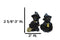 Set of 4 Halloween Black Cats With Witch Hats Broom Pentagram Mini Figurines