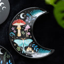 Porcelain Wicca Dark Forest Toadstool Mushrooms Moth Crescent Moon Trinket Dish