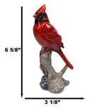 Northern Red Cardinals Bird Perching on Tree Branch Figurine Glossy Finish