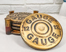 Western 12 Gauge Shotgun Bullet Shells Hunter's Ammo Coaster Set With 4 Coasters