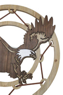 Rustic MDF Wood Flying Bald Eagle Dreamcatcher Web Circle Wall Decor Plaque