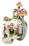 Large Day Of The Dead Toadstool Mushrooms And Moss Fungi Skull Figurine 11.5"H