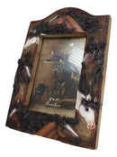 Rustic Western Cowboy 7 Lucky Horses Equine Beauty Easel Back Photo Frame 5"X7"