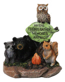Cabin Companion Bear, Raccoon, Squirrel & Owl Friends Forest Campfire Figurine