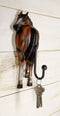 Set of 3 Rustic Western White Brown Chestnut Horses Hind Butt Coat Wall Hooks