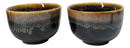 Artistic Black & Brown Waterfall Reactive Glaze 32oz Teapot With 2 Tea Cups Set