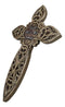 Rustic Western God Bless My Family Faux Wooden Tooled Scrollwork Wall Cross