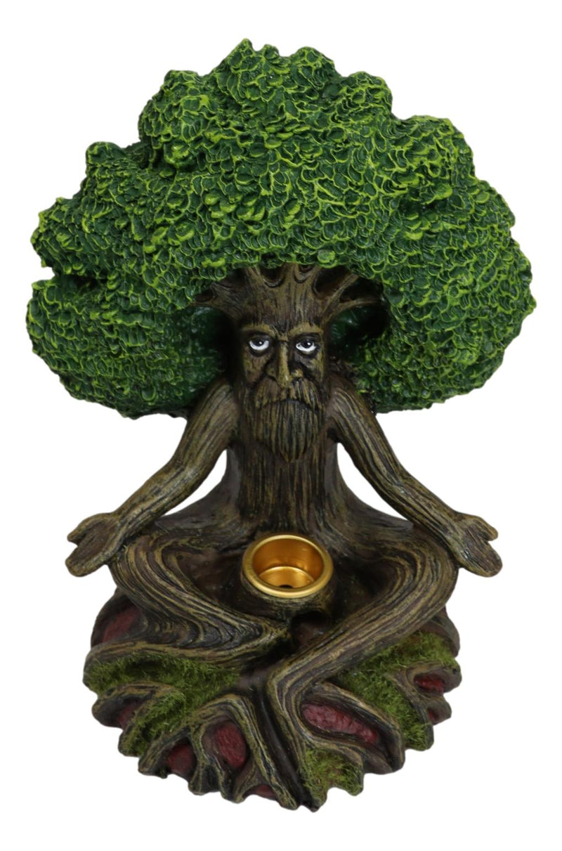 Forest Greenman Tree Man Ent Meditating Backflow Incense Cone Burner Figurine