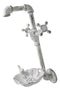 Cast Iron Antiqued White Spigot Faucet Bird On Flower Wall Bird Feeder Bath 16"H