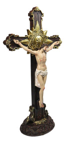Passion of Jesus Christ Crucified On The Cross With Pointed Star Desktop Plaque