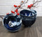 Set Of 5 Blue Japanese Hokusai Great Wave Porcelain Soup Rice Dessert Bowls 10oz