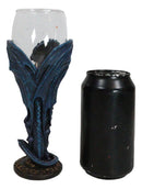 Fantasy Netherworld Blue Dragon Storm Blade Sword Glass Wine Goblet Chalice