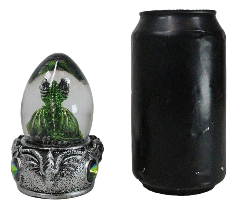 Speak No Evil Green Wyrmling Dragon In Colorful LED Acrylic Glass Egg Figurine