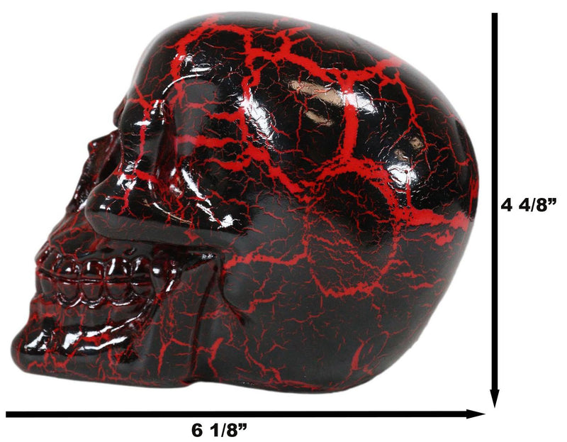 Red Lightning Thunder Bolt Punk Rock Black Skull Figurine Ossuary Macabre Art