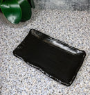 Pack Of 6 Black Kokuyo Minimalist Ceramic Rectangular Wavy Sushi Plates 8.75"L